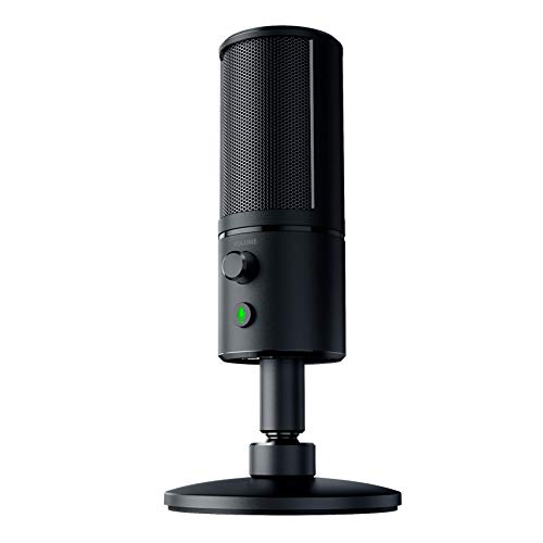 Razer Seiren X USB Streaming Microphone: Professional Grade - Built-In Shock Mount - Supercardiod Pick-Up Pattern - Anodized Aluminum - Classic Black