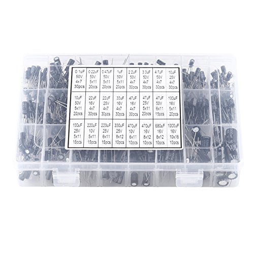 500Pcs 16V-50V Electrolytic Capacitors,Aluminum Electrolytic Capacitor, 0.1uF~1000uF Capacitance,Electrolytic Capacitor Assorted Kit,for Making Circuit