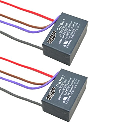 HQRP 2-Pack Ceiling Fan Capacitor CBB61 4.5uf+5uf+6uf 4-Wire UL Listed