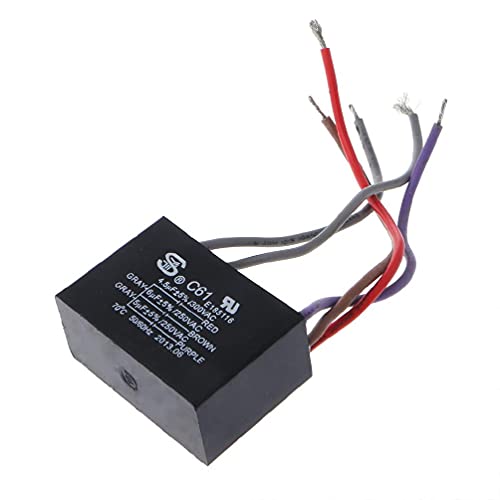 CBB61 Electrical Power Relay Connecting Capacitor 4.5uf+6uf+5uf 250V 5 Wire Aluminum Electrolytic Capacitor Fixed Filter Assorted Electronic Component High Frequency Low Impedance Polyester Power