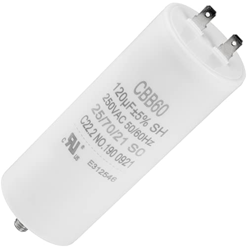 120uf CBB60 250 Volt Dual Round Capacitor Replacement Part by BlueStars - Exact Fit for Start-up of AC Motors with Frequency of 50Hz/60Hz
