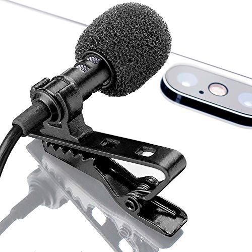 Lavalier Lapel Microphone for iPhone X 8 7 Plus 6 6s 5 5s / iOS/Android | Mini Lav Mic with Clip on Youmic